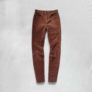 American Eagle Super Stretch High Rise Brown Corduroy Trousers, Women’s 0 Long